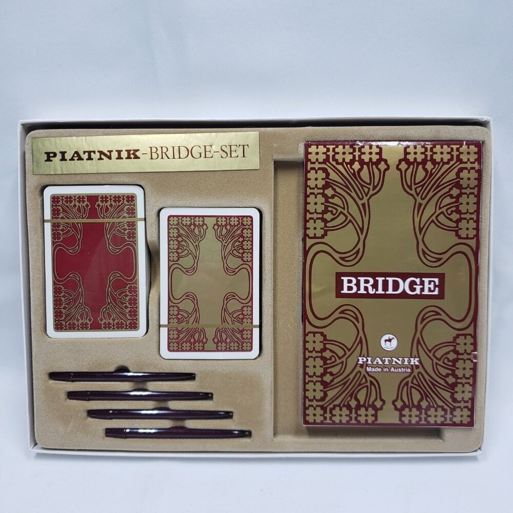 Bridge Set Piccadilly Piatnik Vienna 2874 Bridge Set Playing Cards Scorecards